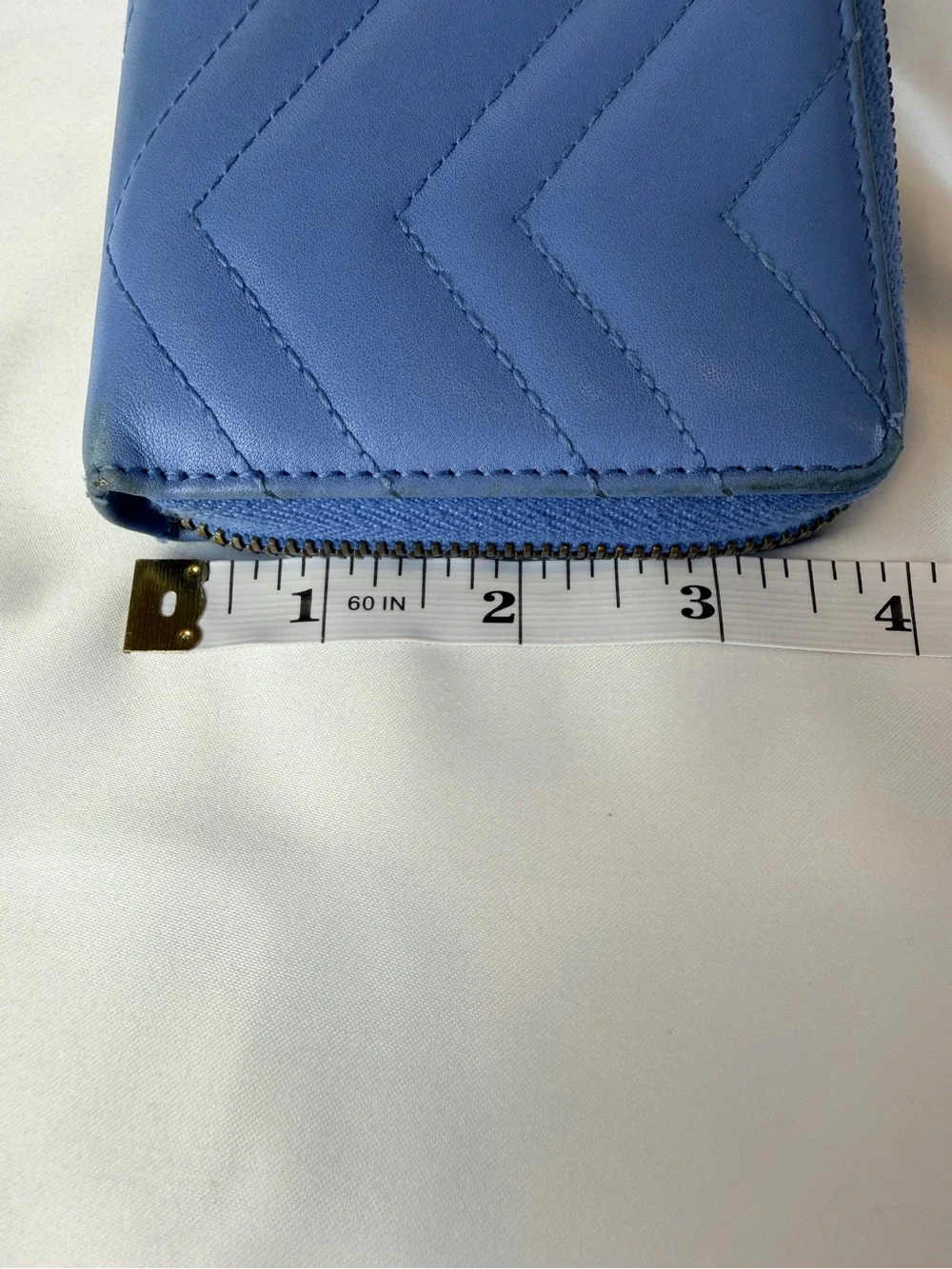 Gucci GG Marmont Zip Around Wallet Blue Leather with Gold Hardware and Dustbag - Picture 16 of 16